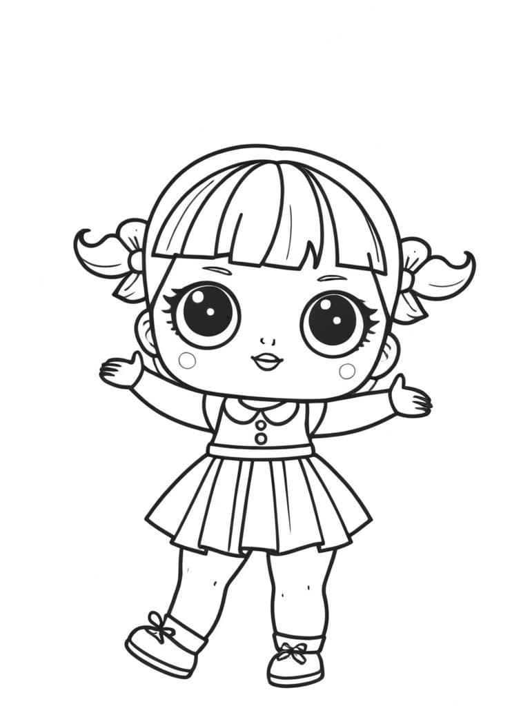 LOL Doll in Pretty Dress Coloring Page