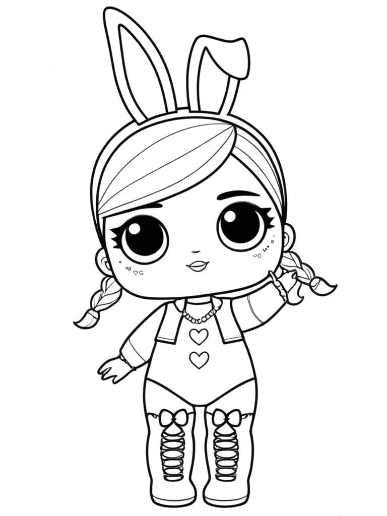 LOL Doll with Bunny Ears Coloring Page
