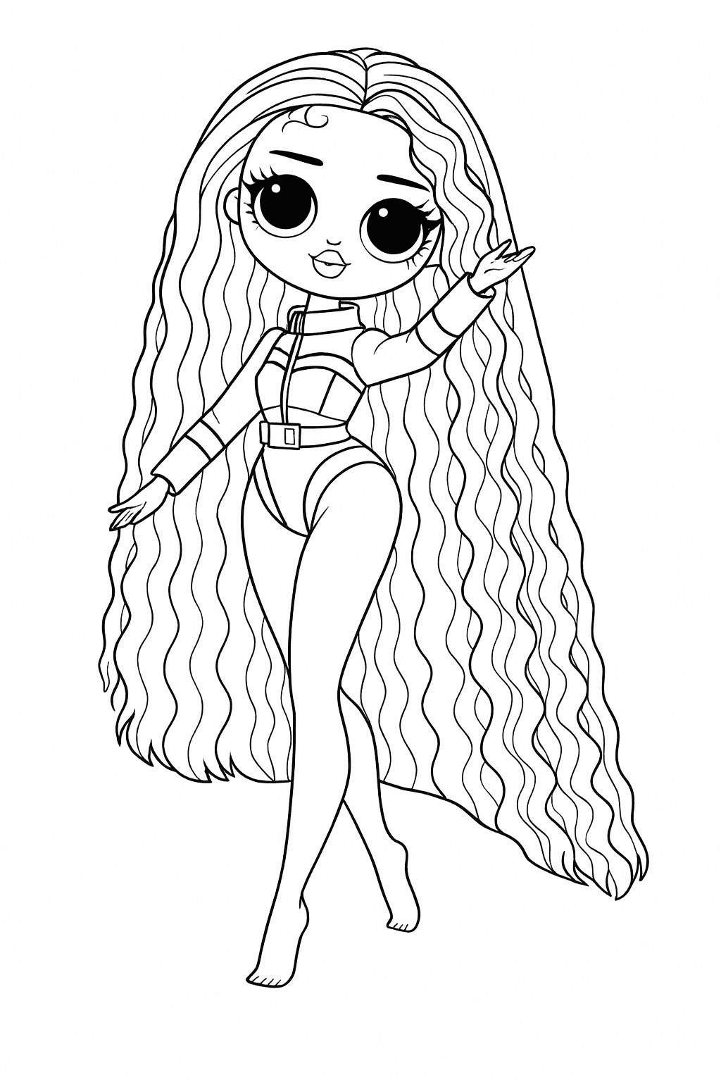 LOL Doll with Dark Hair Coloring Page