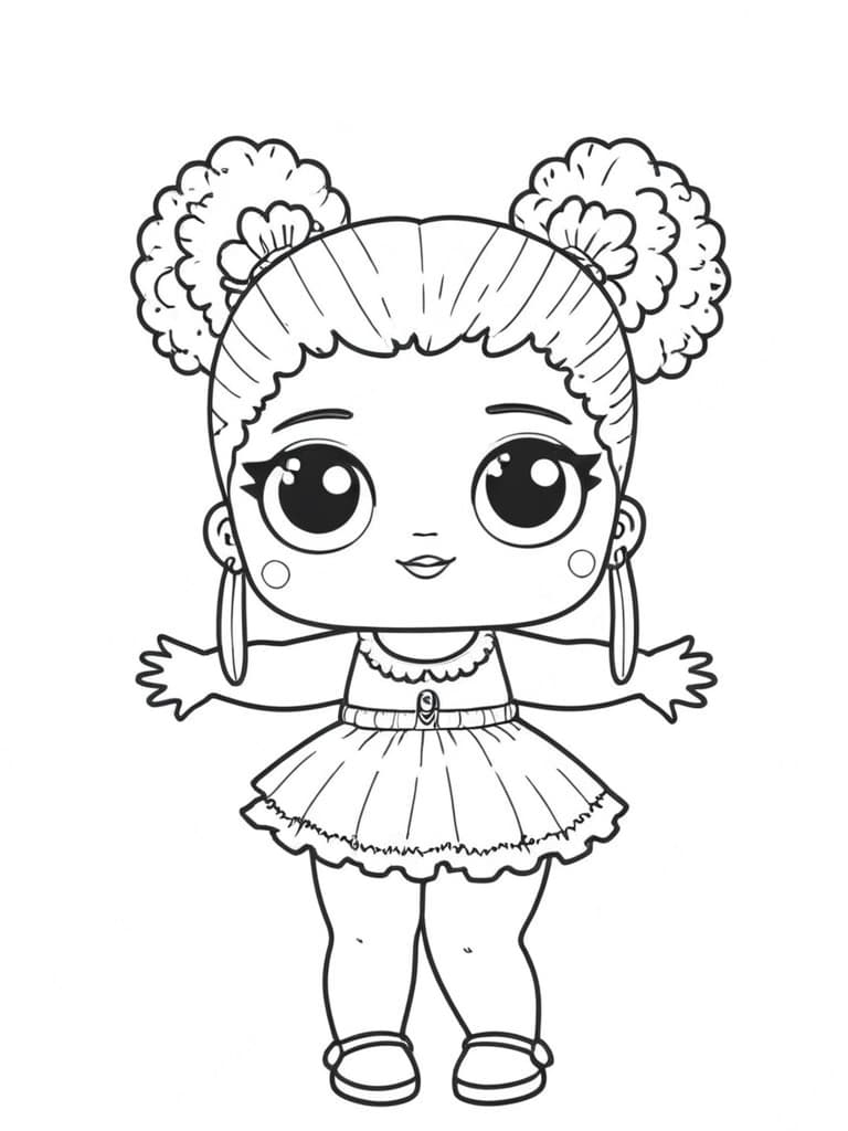LOL Doll with Earrings Coloring Page