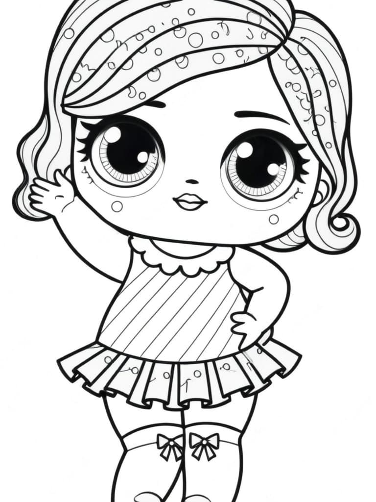 LOL Doll with Long Socks Coloring Page