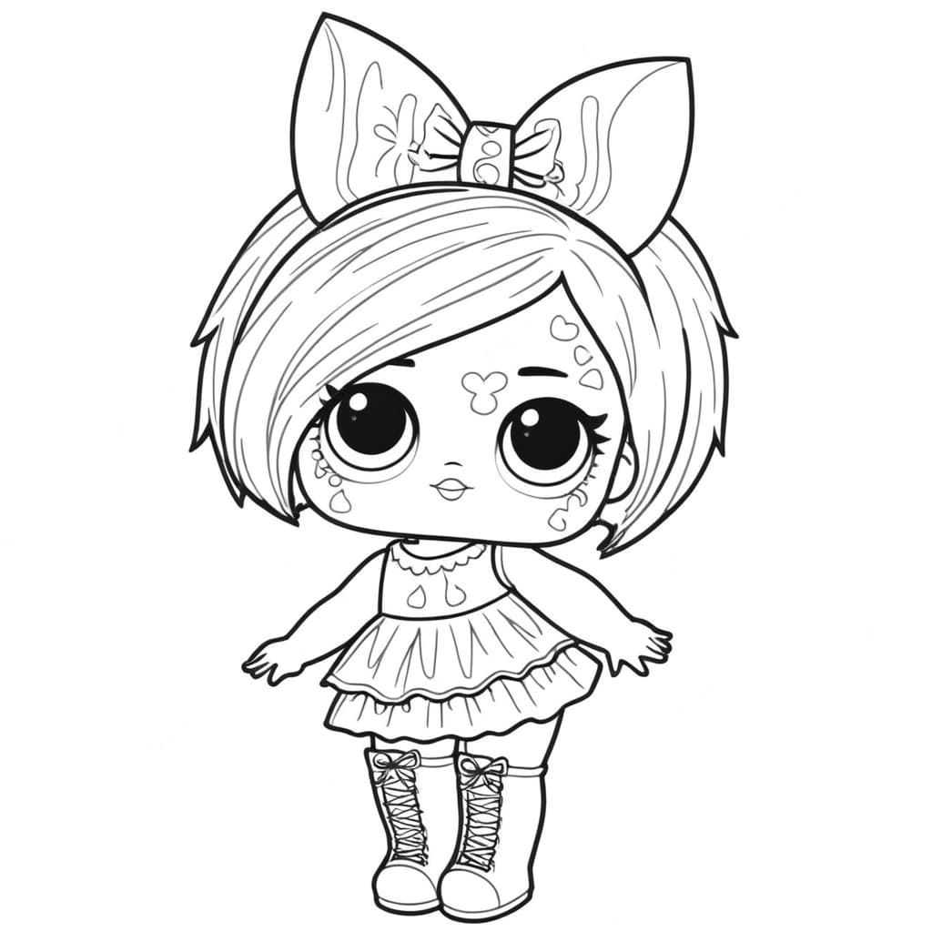 LOL Doll with Makeup Coloring Page