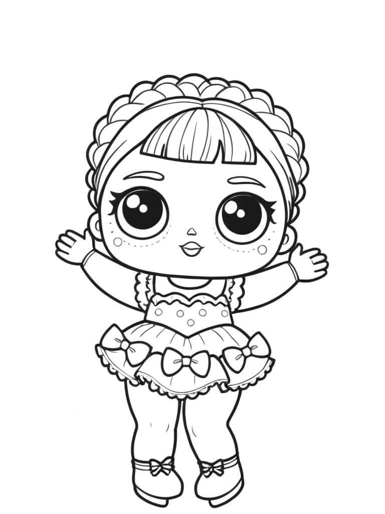LOL Doll with Pigtails Coloring Page