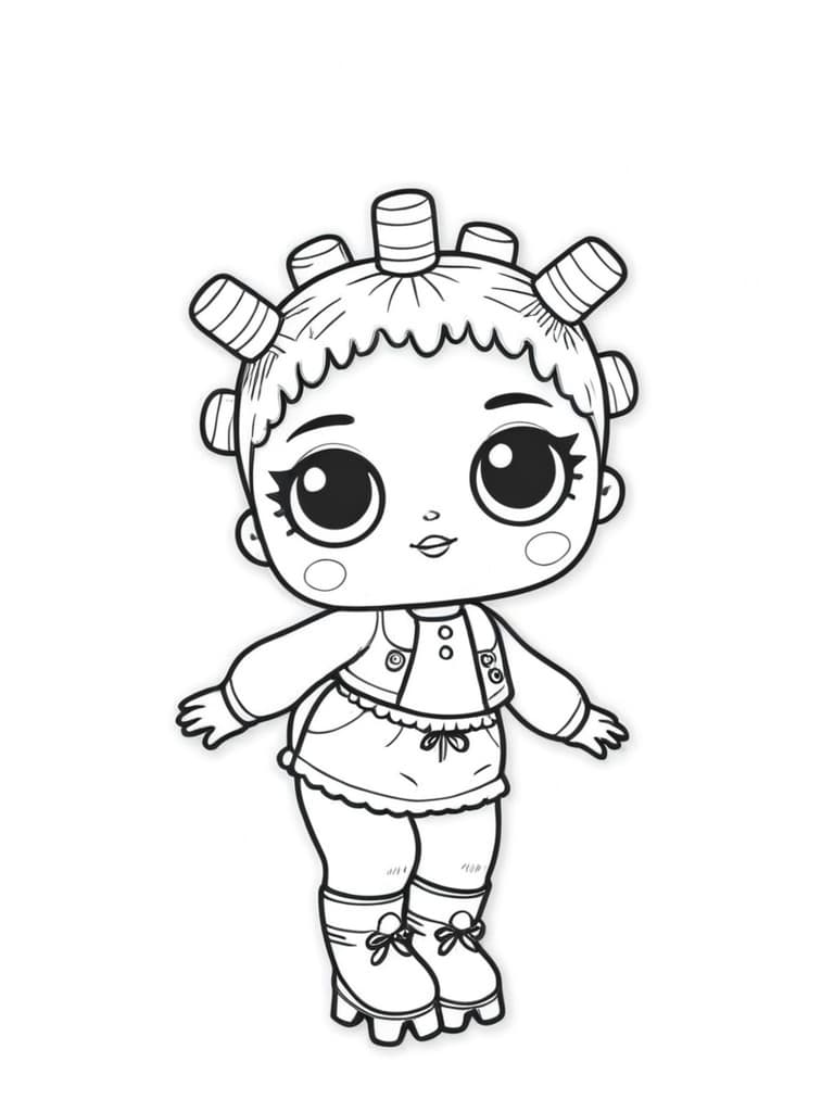 LOL Doll with Roller Skates Coloring Page