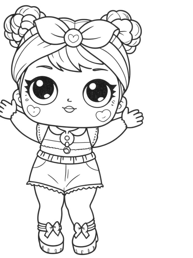 LOL Doll with Shorts Coloring Page