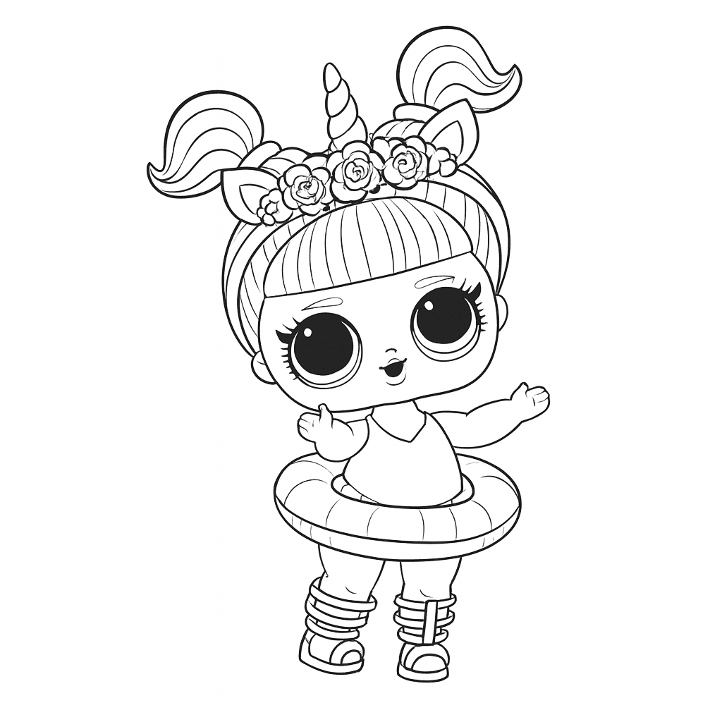 LOL Doll with Swim Ring Coloring Page