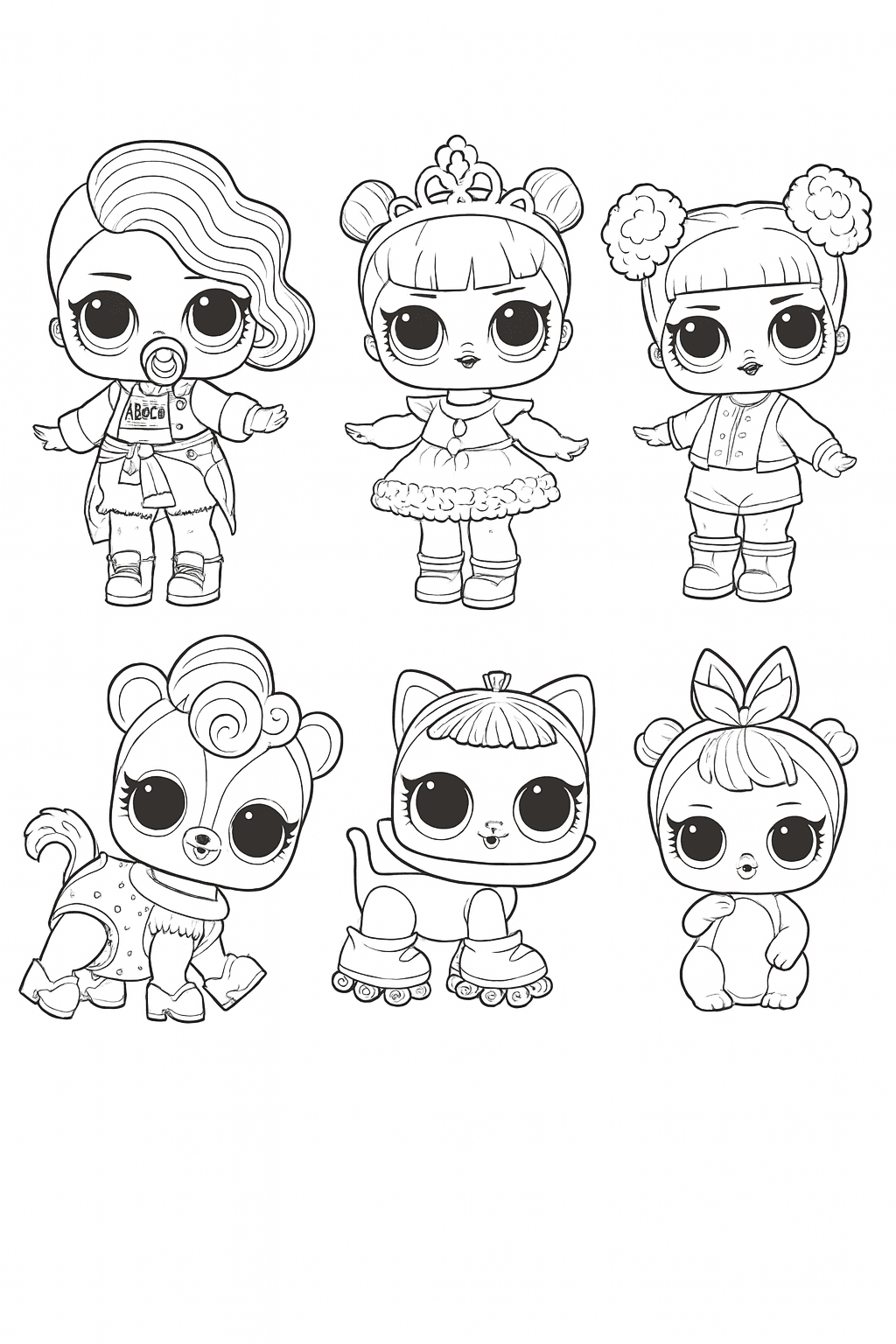 LOL Dolls Collection Coloring Page