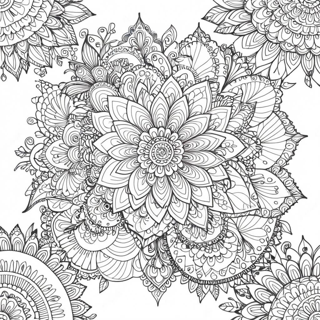 Asymmetric Mandala Coloring Page