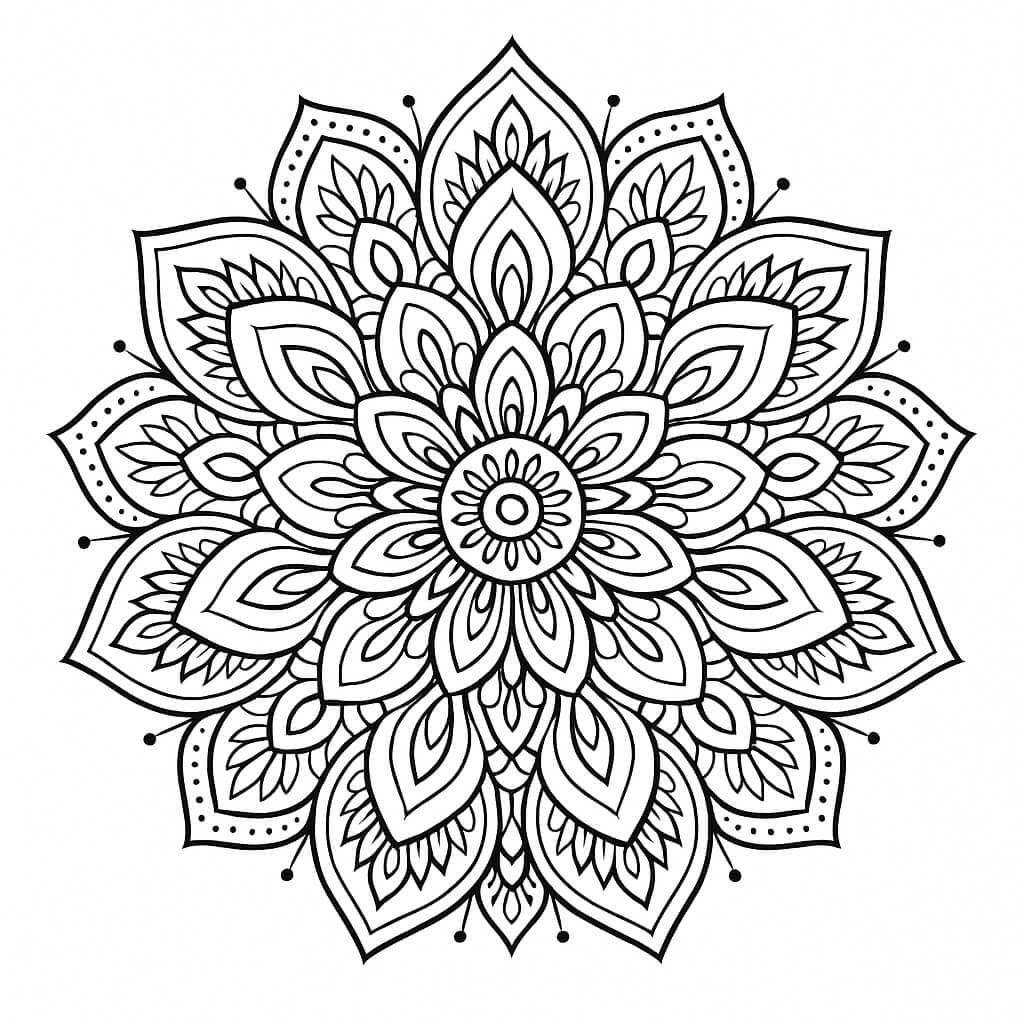Detailed Mandala Coloring Page
