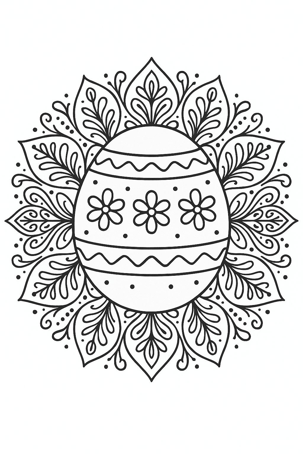 Easter Egg Mandala Coloring Page