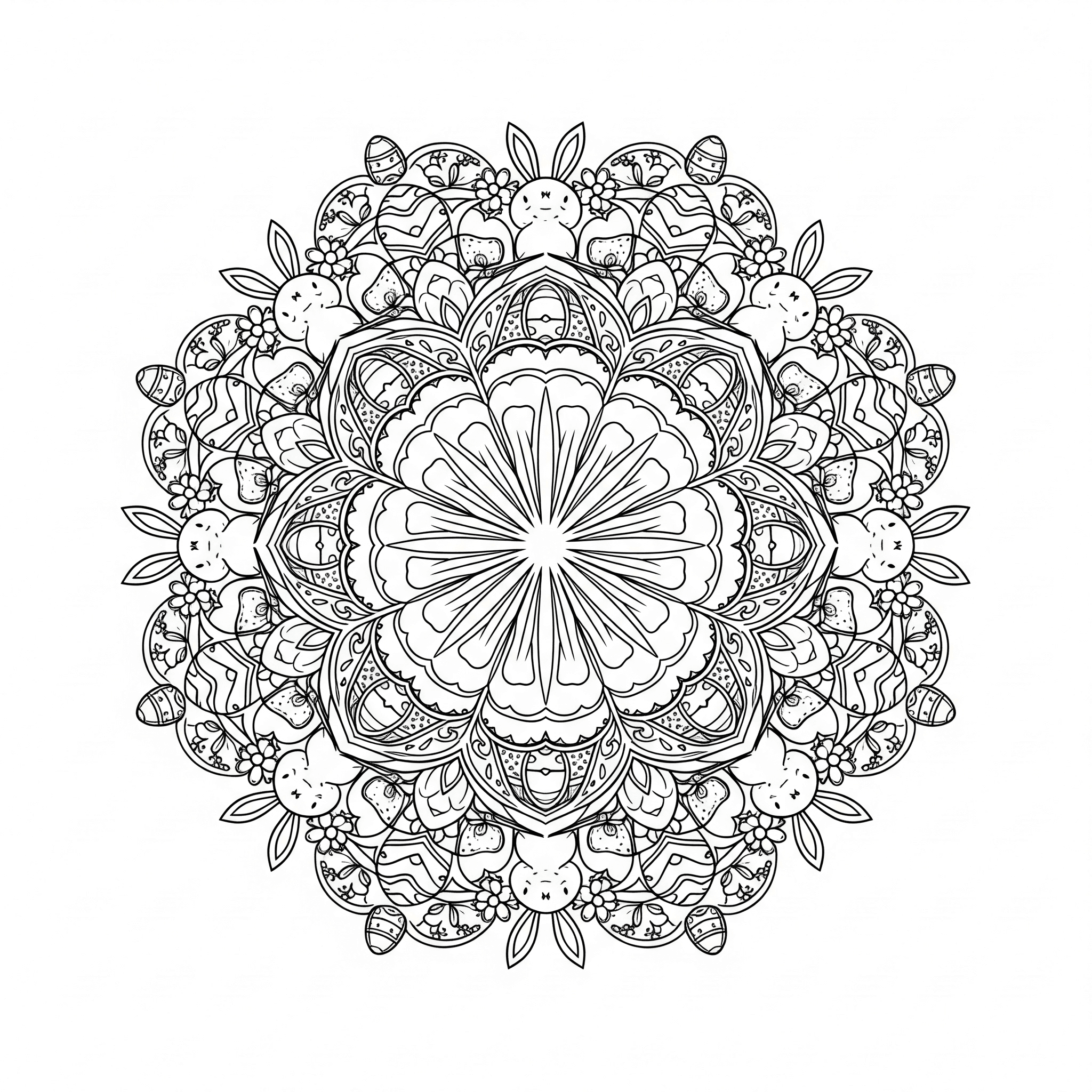 Easter Mandala Coloring Page