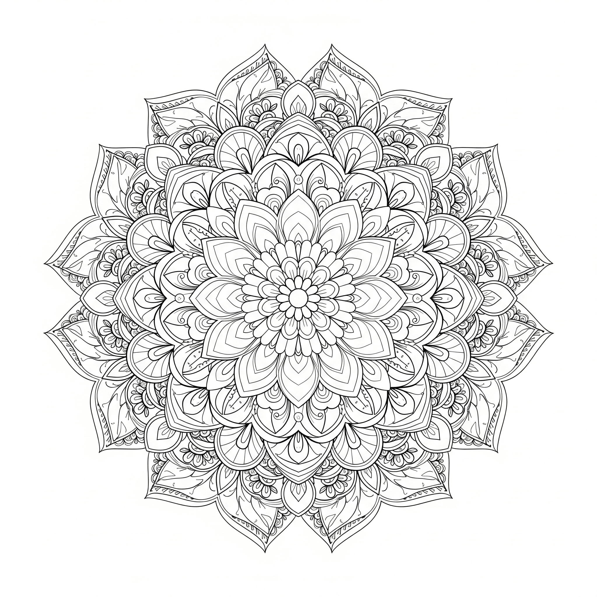 Intricate Mandala Coloring Page
