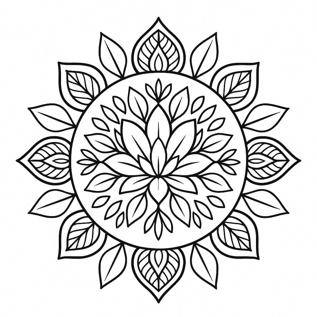 Lotus Mandala Coloring Page