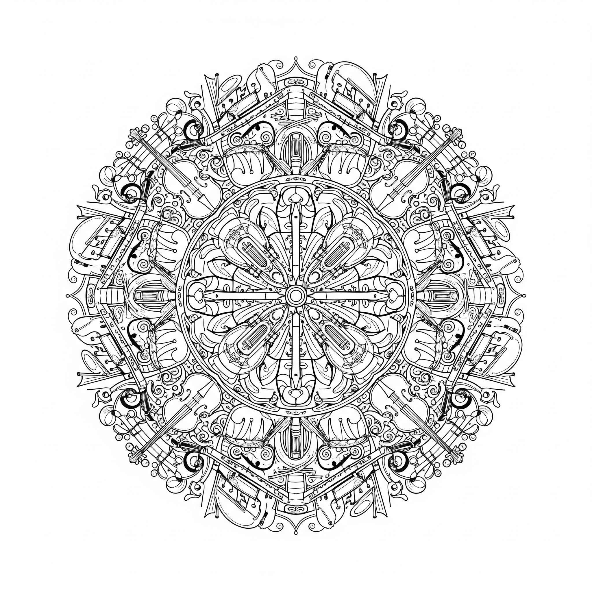 Music Mandala Coloring Page
