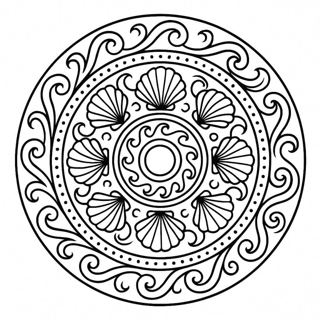 Ocean Mandala Coloring Page