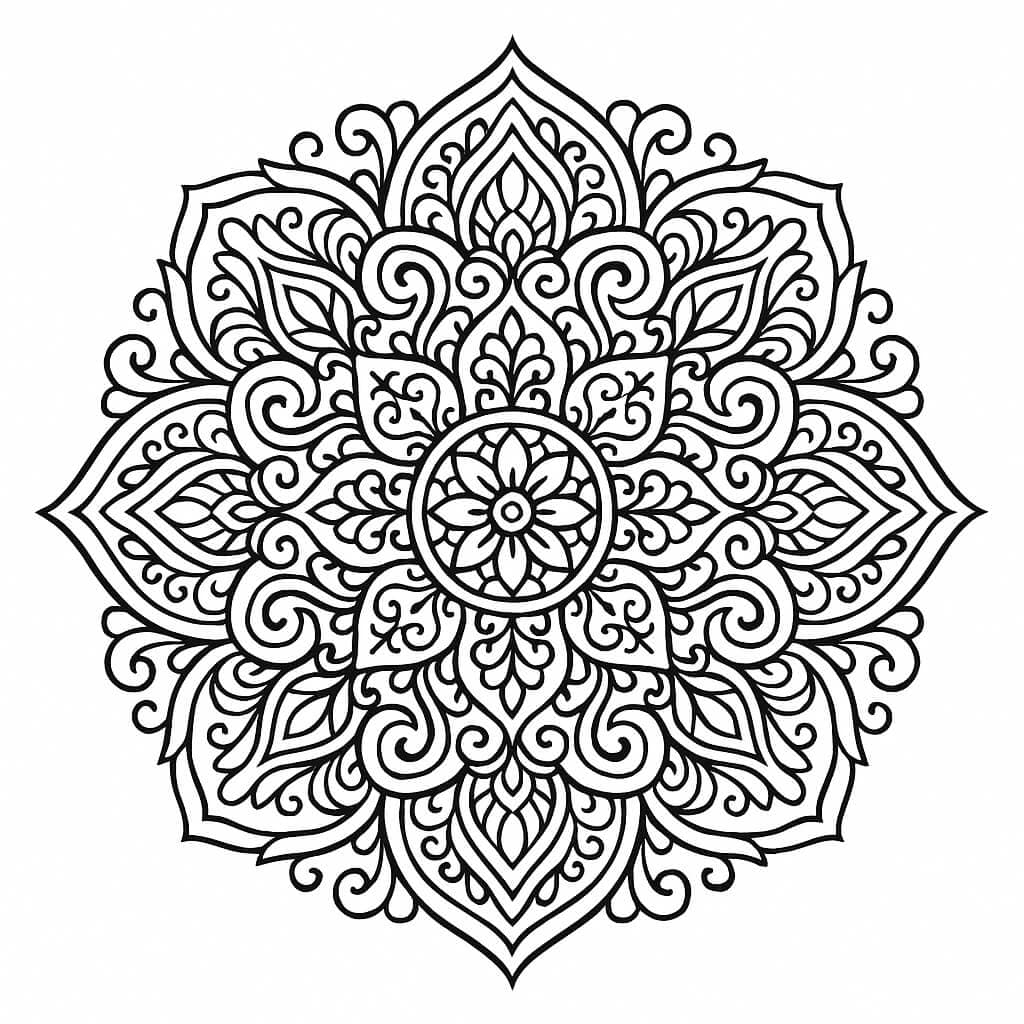 Ornamental Mandala Coloring Page