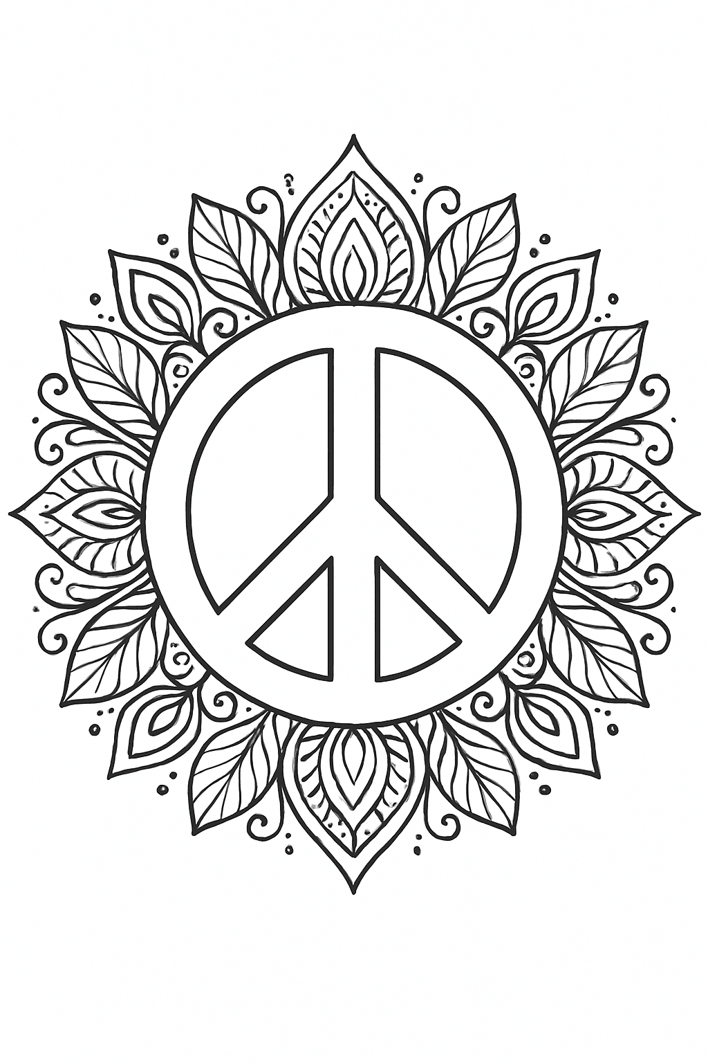 Peace Mandala Coloring Page