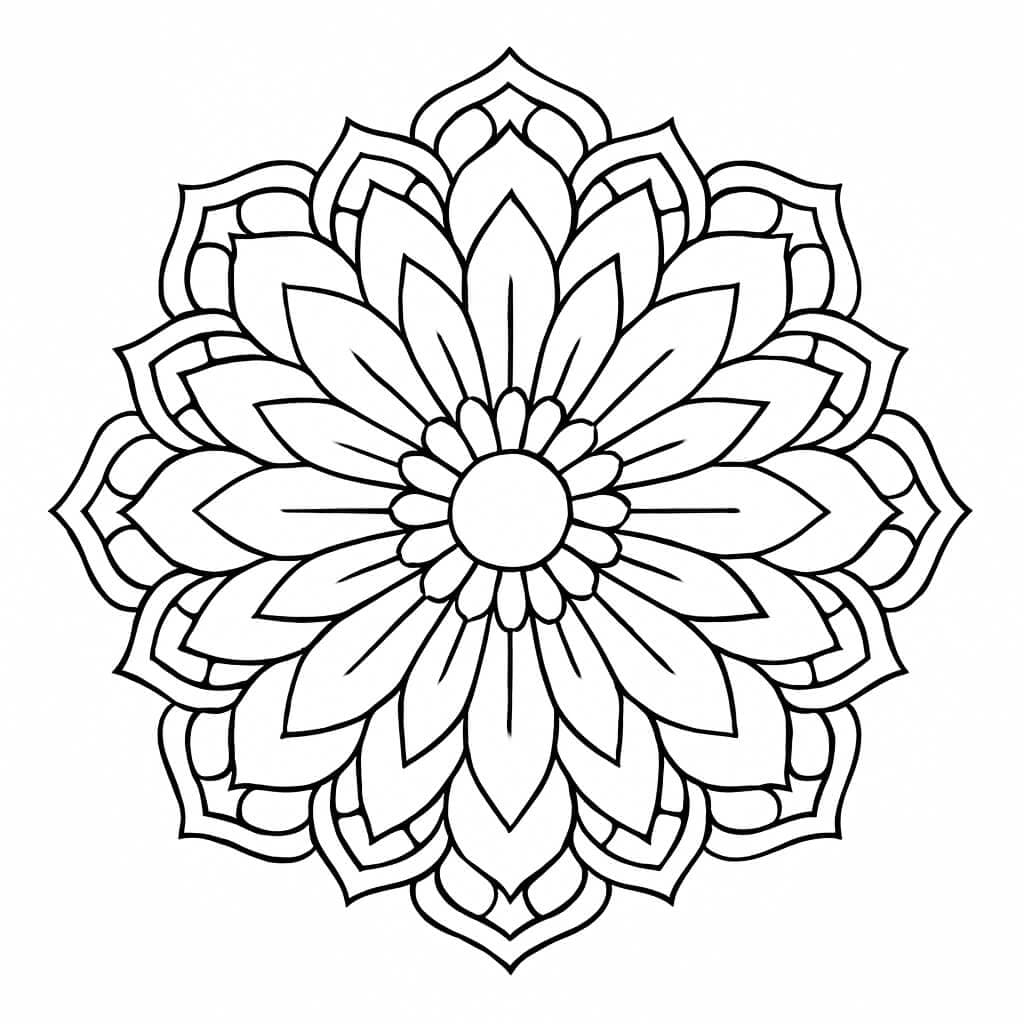 Petal Mandala Coloring Page
