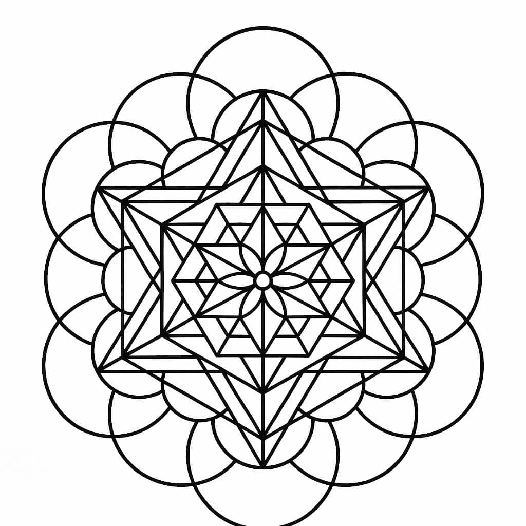 Sacred Geometry Mandala Coloring Page