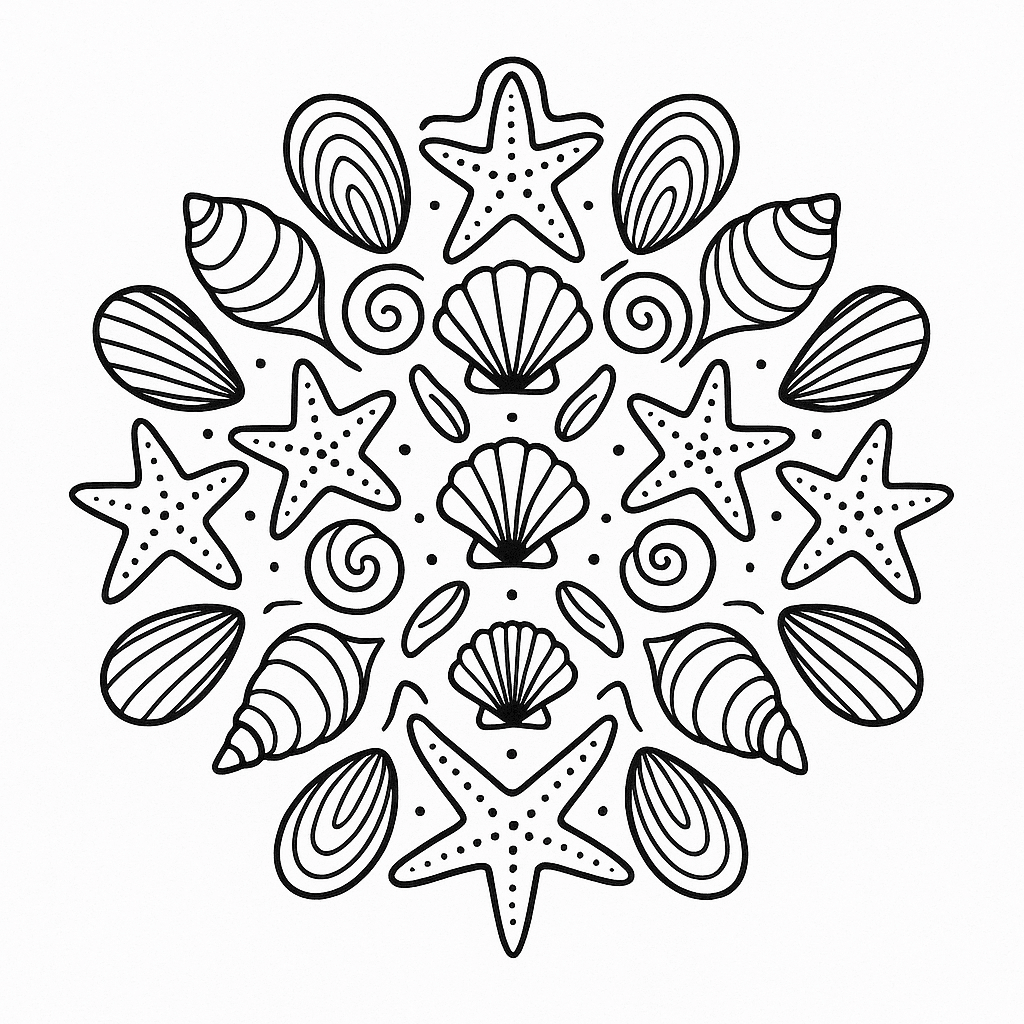 Sea Mandala Coloring Page