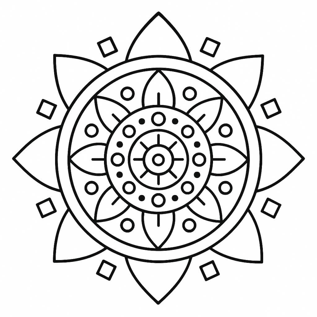 Simplified Mandala Coloring Page