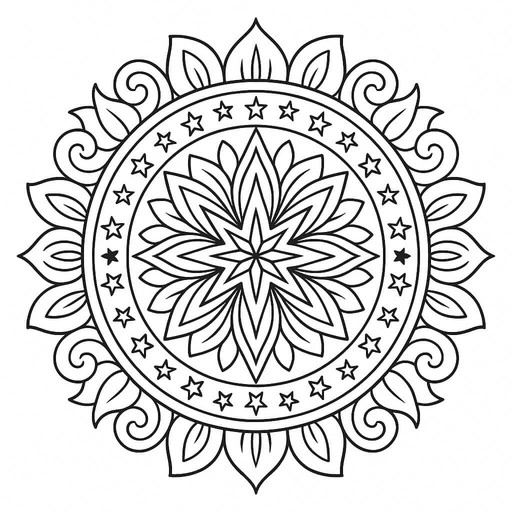 Star Mandala Coloring Page