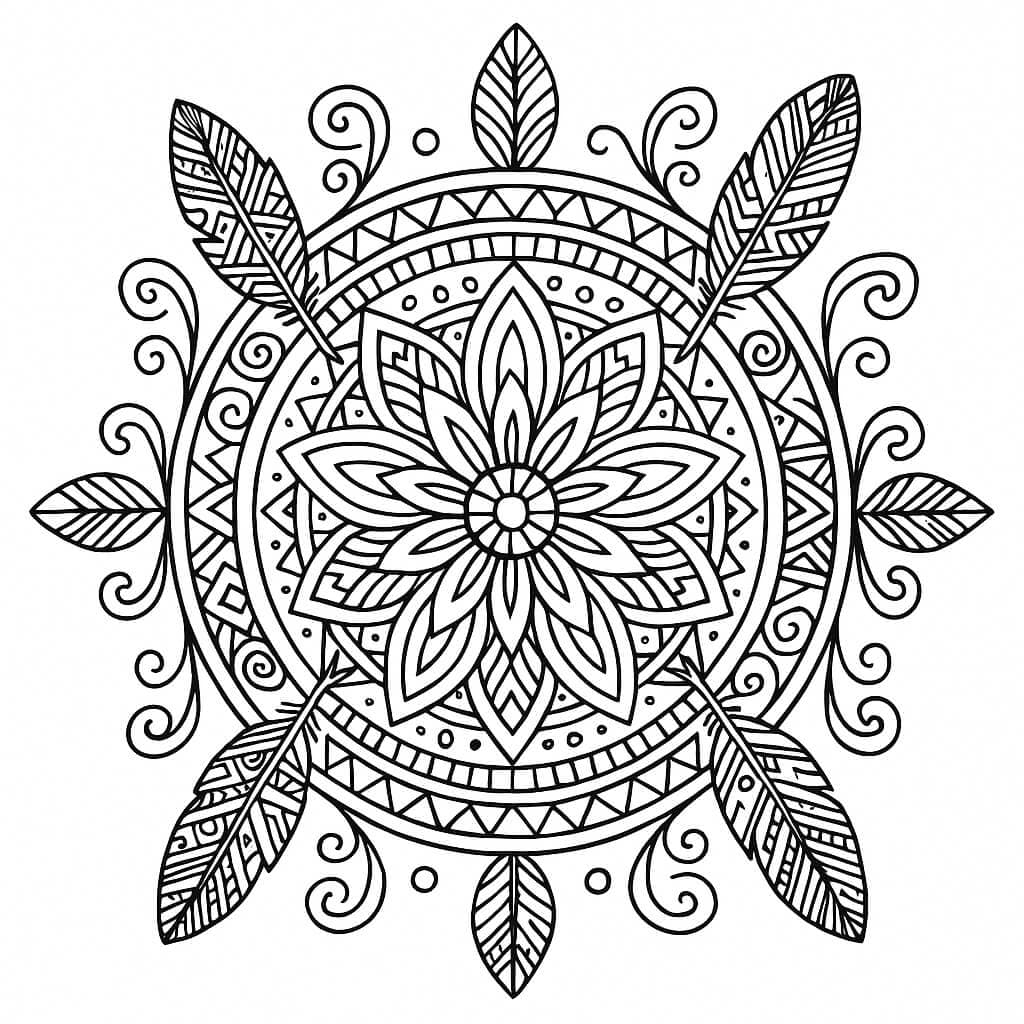 Tribal Mandala Coloring Page