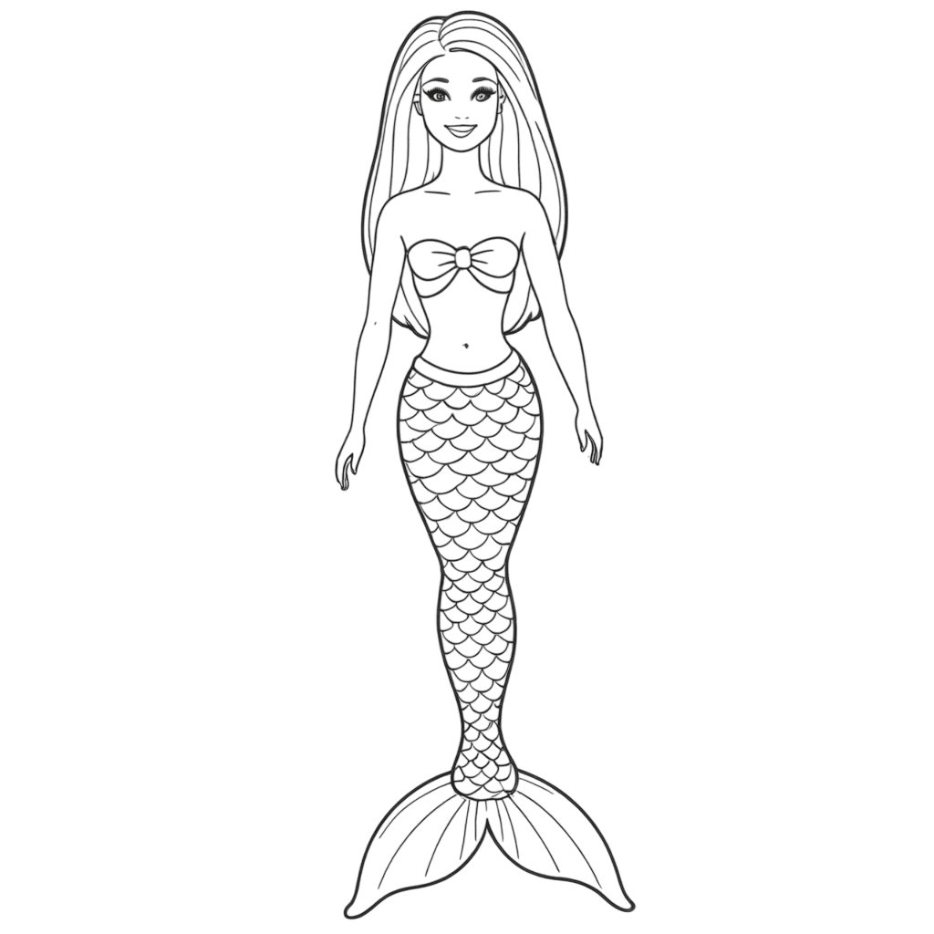 Barbie Mermaid Coloring Page