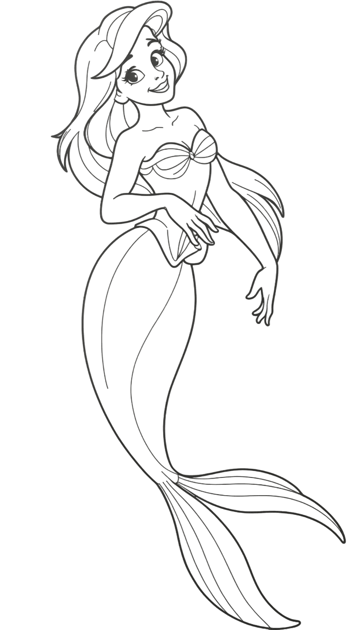 Little Mermaid Coloring Page (Version 2)