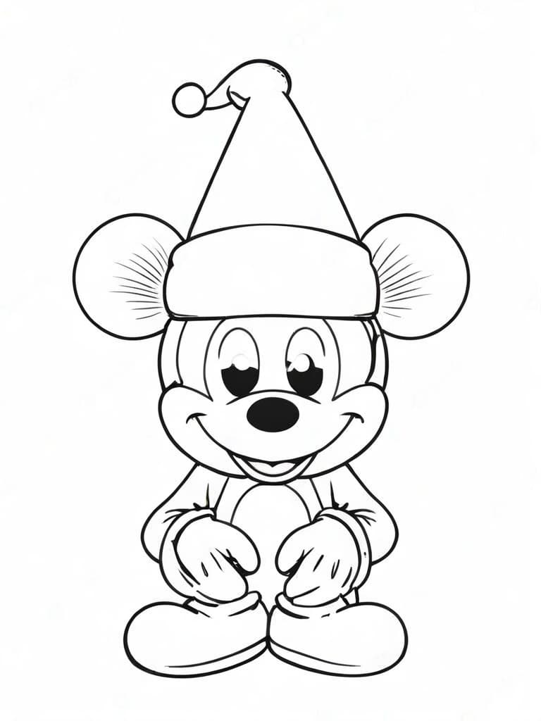 Christmas Mickey Coloring Page