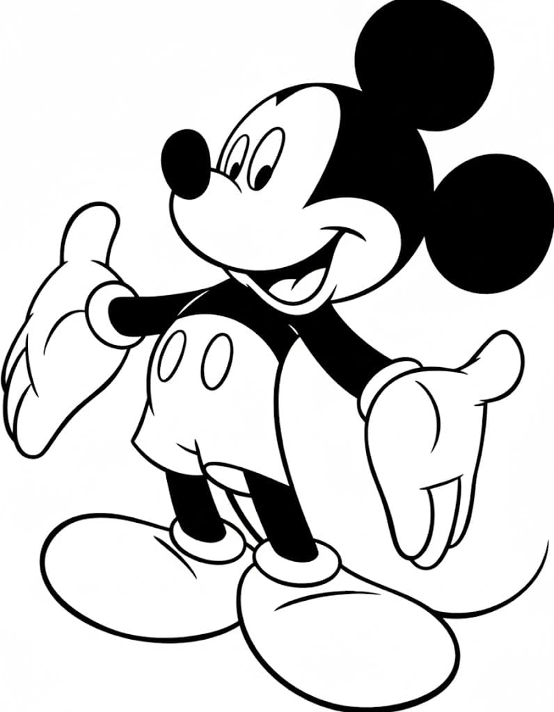 Dear Mickey Coloring Page