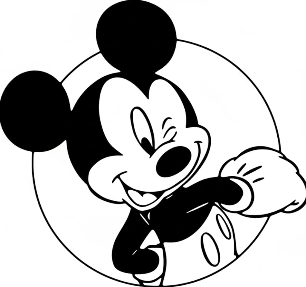 Funny Mickey Coloring Page