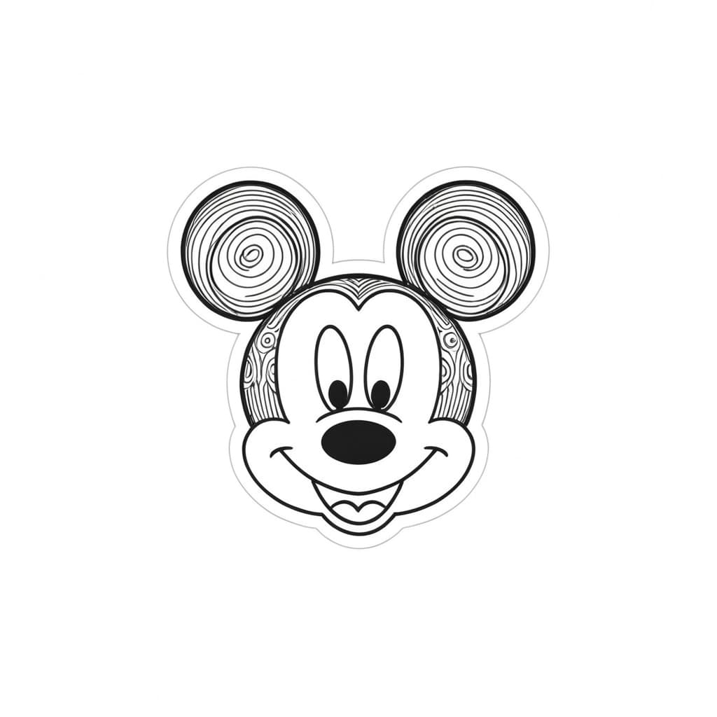 Happy Mickey Coloring Page