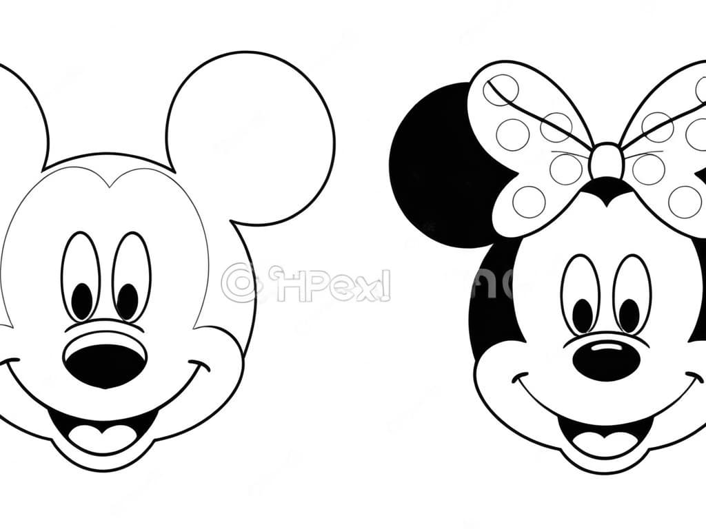 Mickey and Minnie Coloring Page