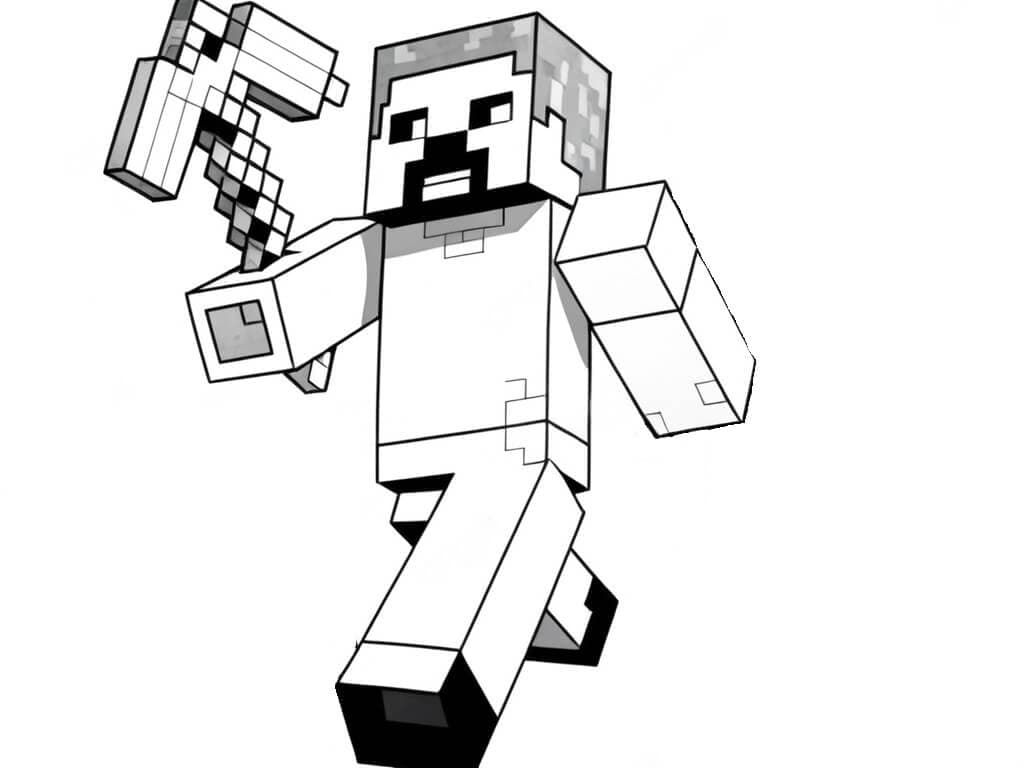 Minecraft Axe Coloring Page
