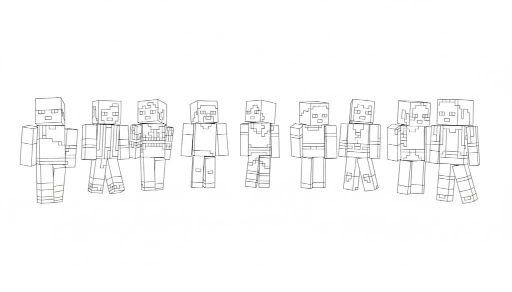 Minecraft Characters Coloring Page
