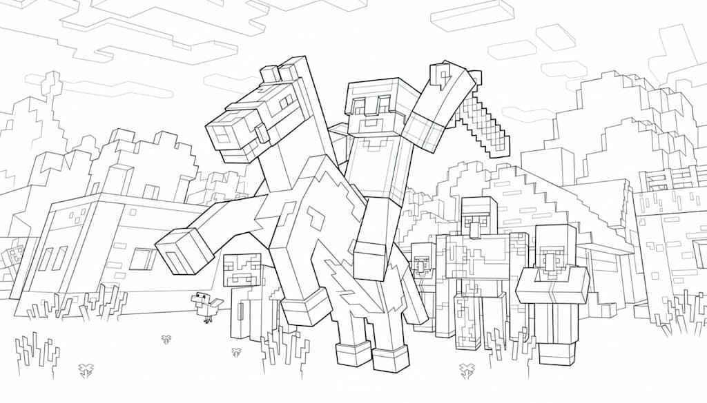 Minecraft Horse Coloring Page