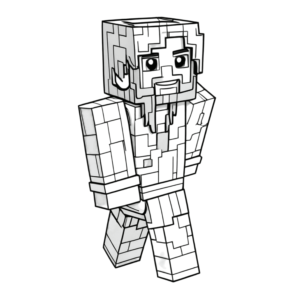 Minecraft Jesus Skin Coloring Page