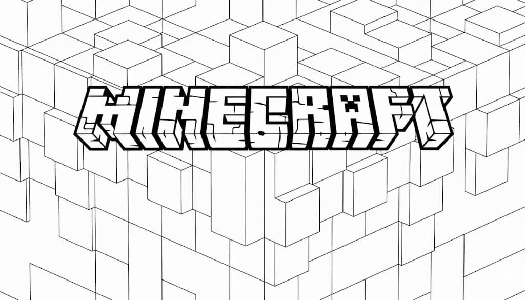 Minecraft Logo Coloring Page