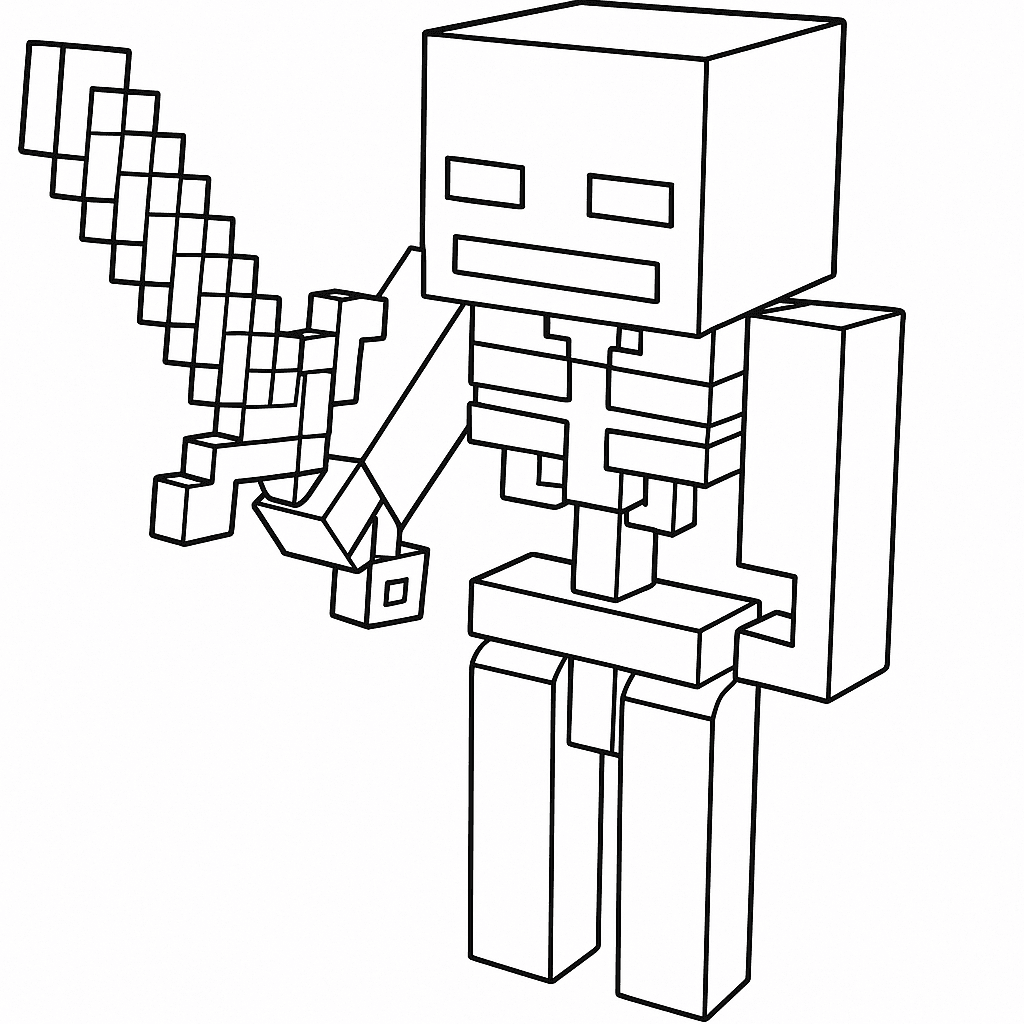 Minecraft Skeleton Coloring Page