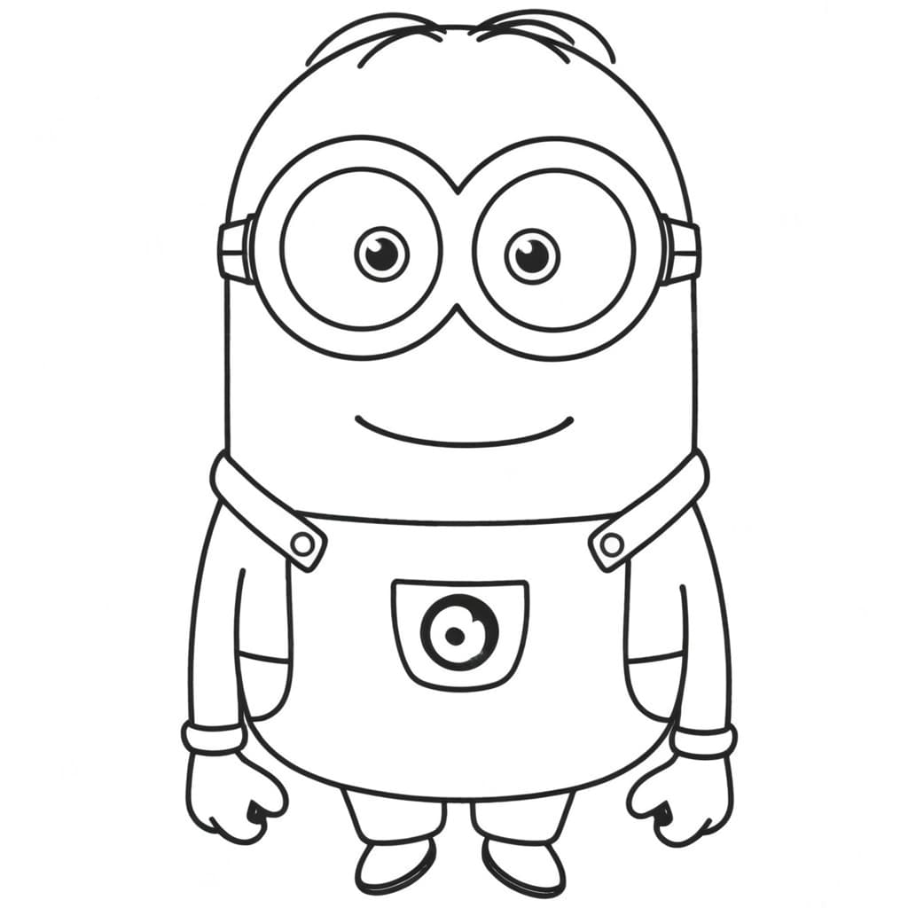 Minion Dave Happy Coloring Page