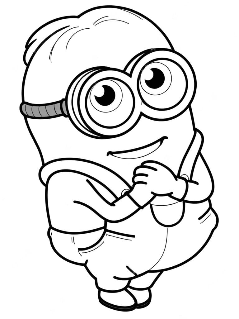 Minion Dave Portrait Coloring Page