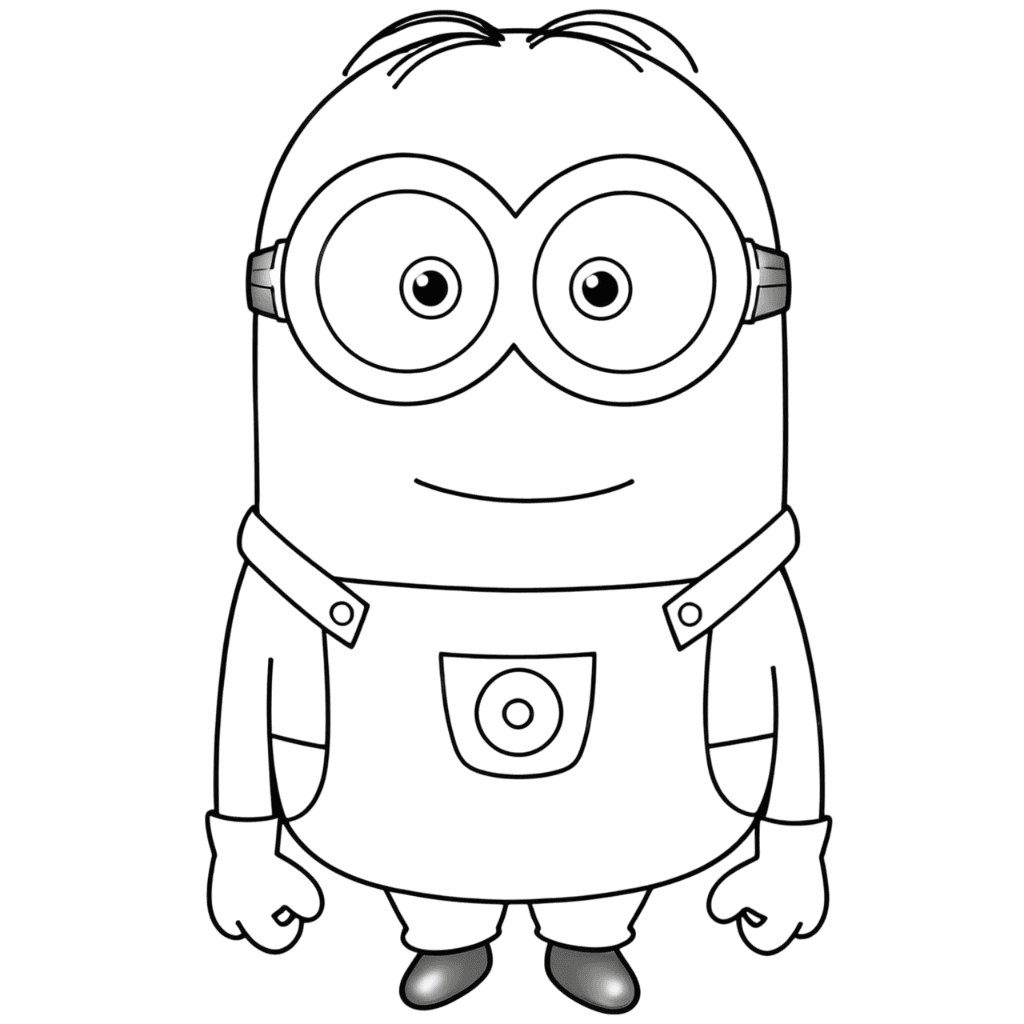 Minion Dave Very Happy Coloring Page