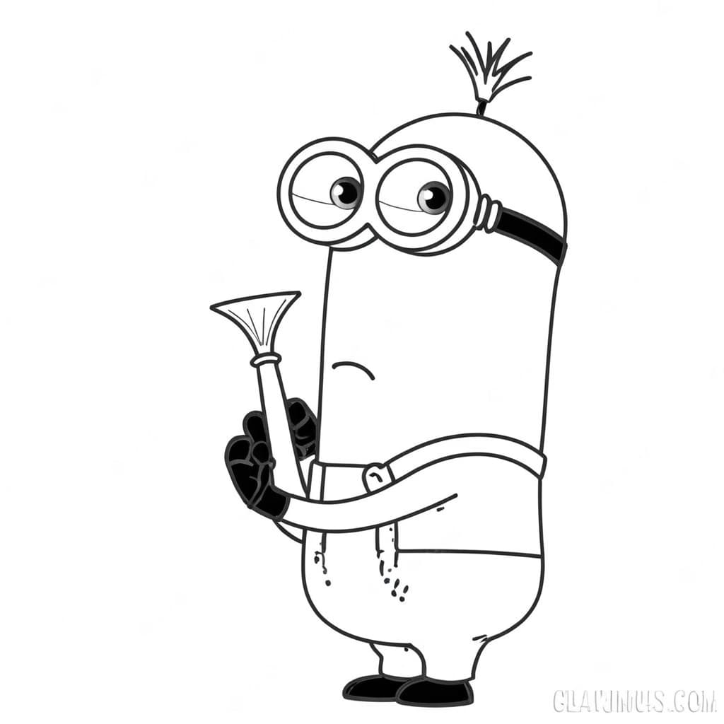 Minion Kevin Suspicious Coloring Page