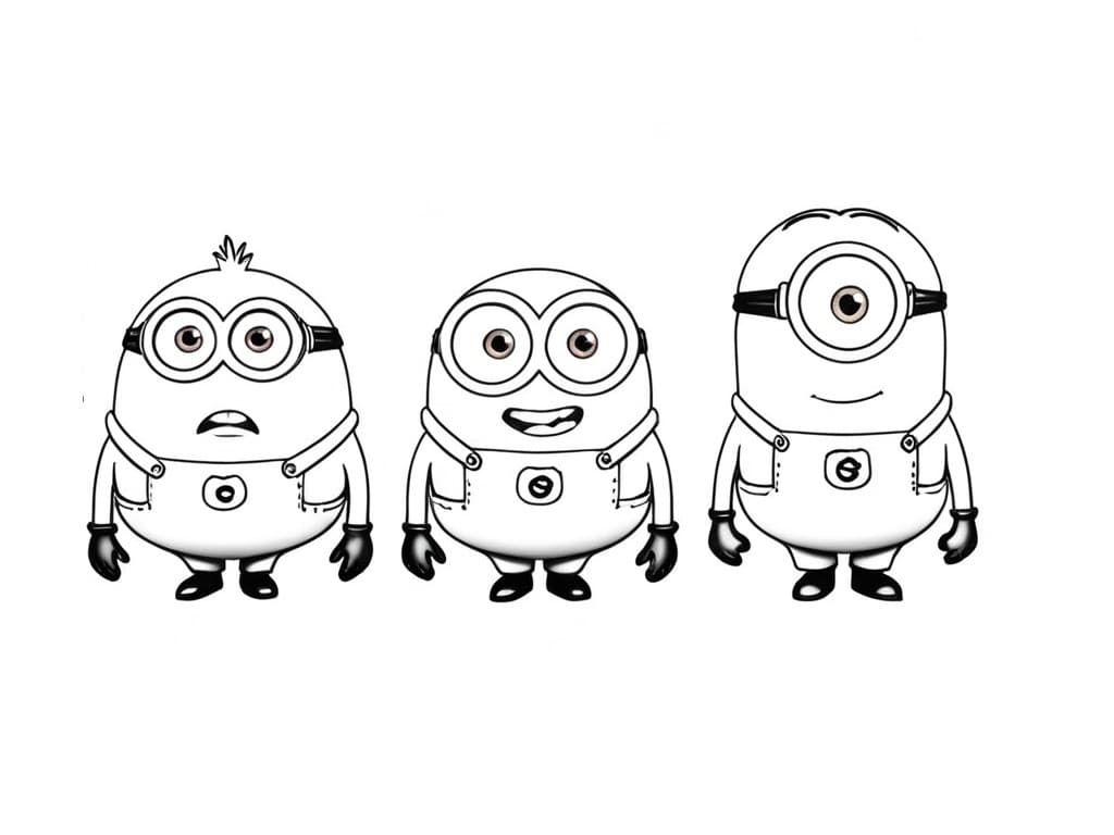Minions Friends Coloring Page