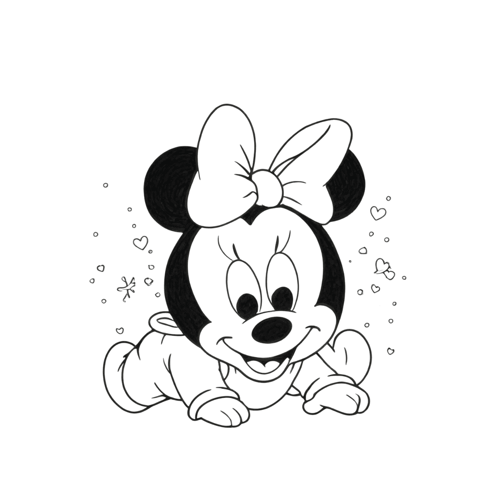 Baby Minnie Mouse Coloring Page