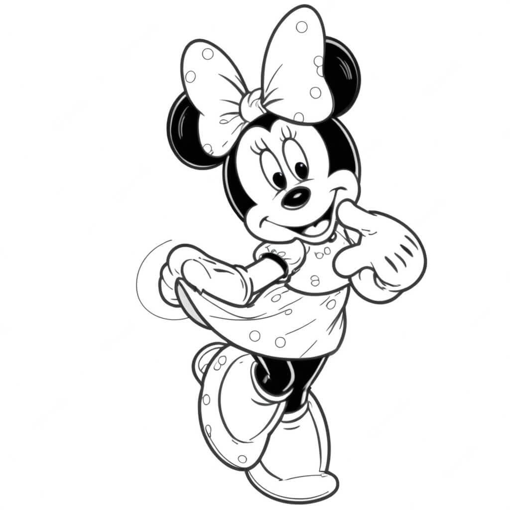 Classic Minnie Mouse Coloring Page