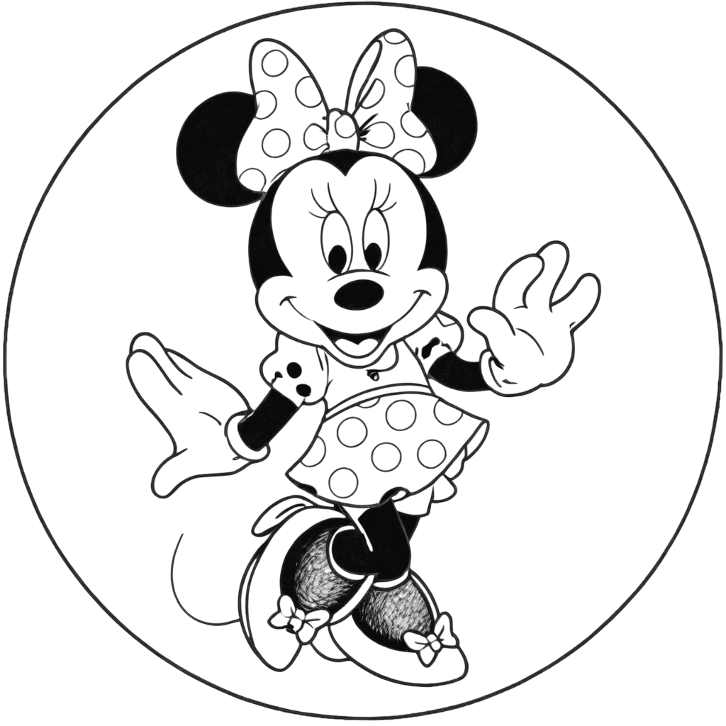 Minnie Mouse Wearing a Dress Coloring Page