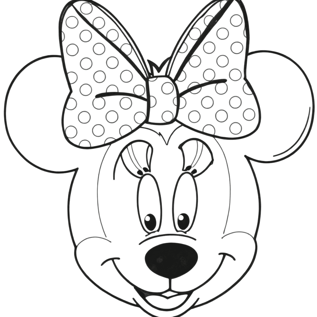 Minnie Mouse with a Bow Coloring Page