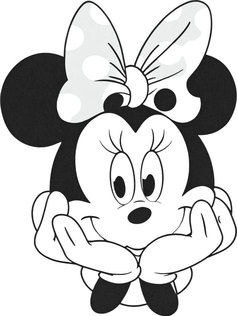 Minnie Mouse with a Pink Bow Coloring Page